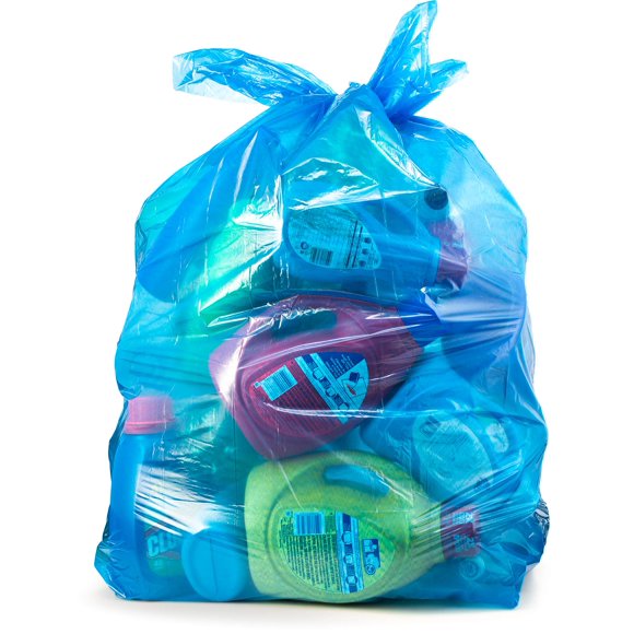 Sacs à Déchets de 30 à 33 Gallons, Robustes (Paquet Économique 100 Unités avec Attaches), Sacs à Déchets Bleus 30 à 33, 30, 33 Gallons, Capacité de 35 Gal