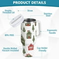 thumbnail image 2 of Yayeee 30oz Stainless Steel Tumbler with Straw and Handle Double-Wall Insulated Travel Water Bottle, Green Christmas House, 2 of 8