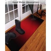 Gradient Red Black Front Door Mat Modern Abstract Minimalist Red Ocean Beach Welcome Doormat Indoor Outdoor Entrance Floor Mat Non-Slip Washable Runner Rug for Front Porch Decor 20x47 Inch