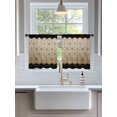 thumbnail image 3 of Sheer Curtains 54 Inch Length 2 Panels Set for Kitchen, Brown Geometric Semi Sheer Curtains for Windows, Modern Abstract Art Ombre Voile Window Treatments Rod Pocket Curtain, 3 of 7