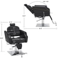 thumbnail image 3 of BarberPub Classic Recliner Barber Chair Antique Heavy Duty Hair Spa Salon Styling Beauty Black 3125, 3 of 9