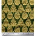 thumbnail image 1 of Soimoi Poly Georgette Fabric Floral & Flying Swan Block Print Fabric by Yard 42 Inch Wide, 1 of 3