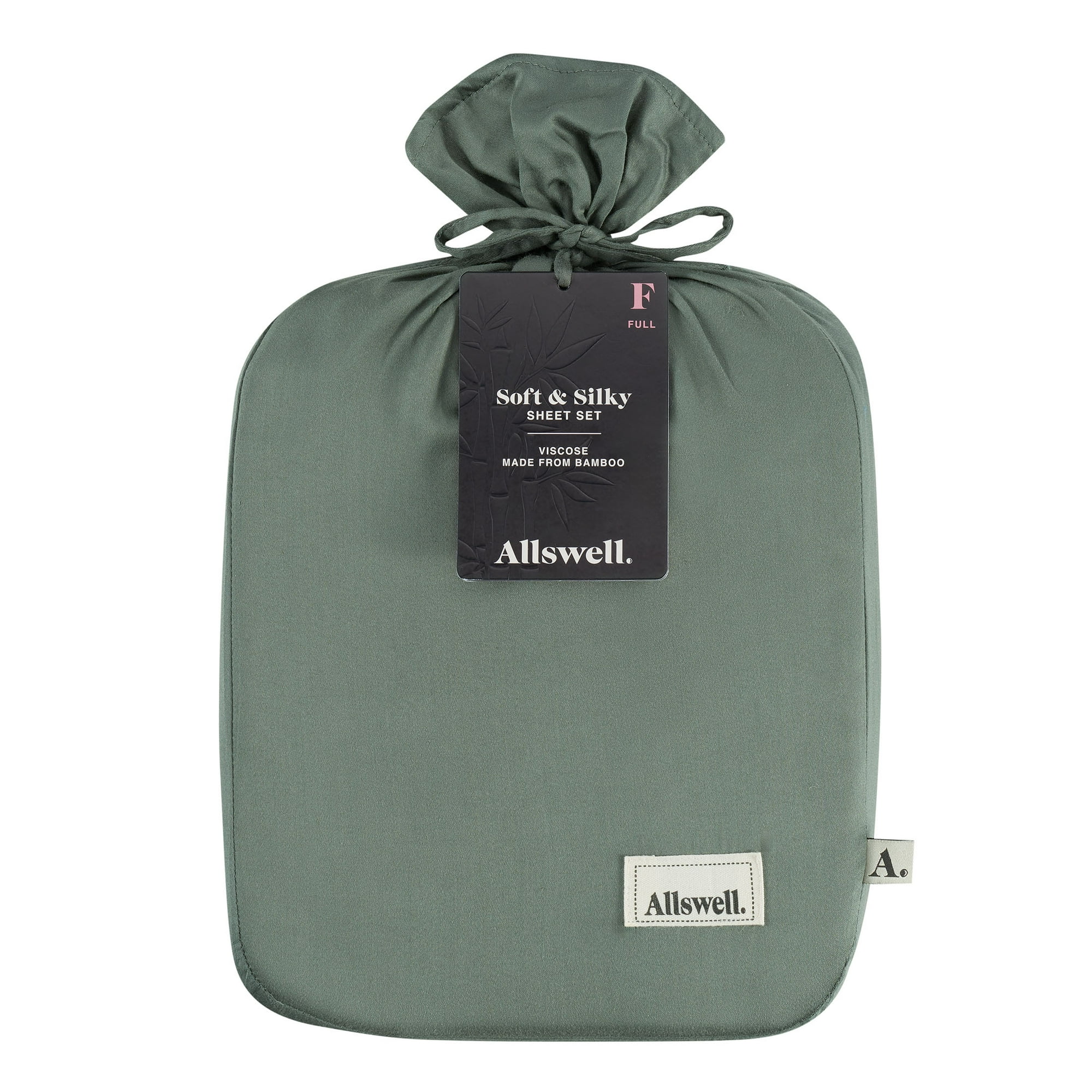 Allswell Soft & Silky 4-Piece Flag Stone Rayon Derived from Bamboo Sateen Bed Sheet Set, Full