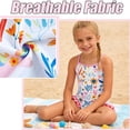 thumbnail image 3 of Girls 3-Piece Swimsuit Kids Bathing Suits Tankini Set Long Sleeve Rash Guard Swimwear for Girls 3-10Y, 3 of 6
