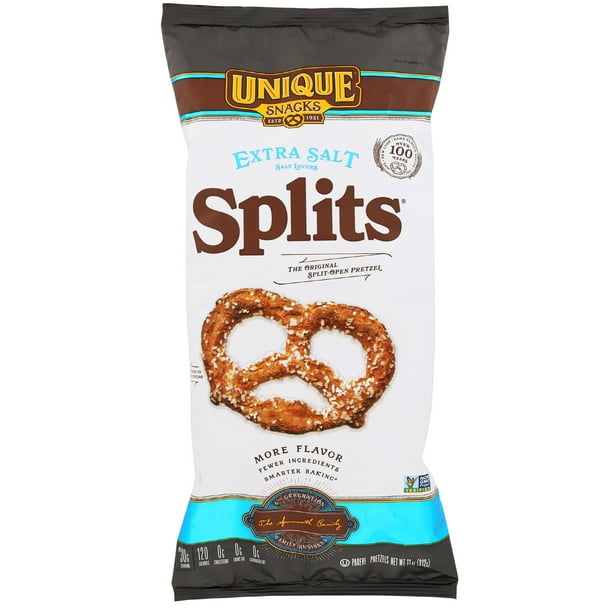 Unique Snacks Unique Pretzels Homestyle Baked Splits Pretzels, Salted