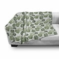 thumbnail image 3 of Monstera Soft Flannel Fleece Blanket, Tropical Jungle Foliage Hawaiian Nature Growth Sketchy Leaves Environment Eco, Cozy Plush for Indoor and Outdoor Use, 60" x 80", Green and White, by Ambesonne, 3 of 6