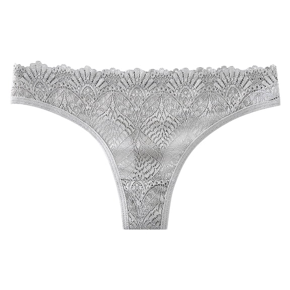 Panties for Women,Seamless Low Rise Lace Thong Underwear for Women Comfortable Panties,Womens Underwear,Grey,S