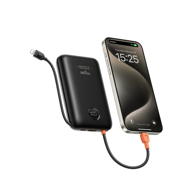 Power Bank VIYISI 20000 mAh 30 W de carga rápida con cables y pantalla