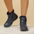 thumbnail image 5 of EKVAHL Women's Winter Snow Boots, Slip‑On Buckle Strap Ankle Booties, Non‑Slip Thick Sole Warm Boots for Cold Days Navy, 5 of 5