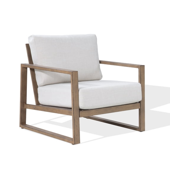 Ulax Furniture Indoor/Outdoor Aluminum Club Chair Patio Lounge Chair With Olefin Cushions