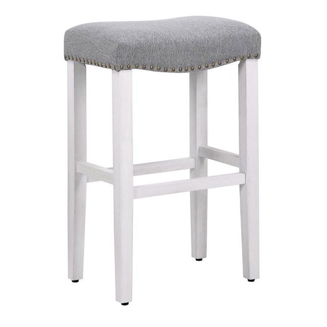 Tabouret de Bar 29 Pouces Siège de Selle Rembourré en Gris
