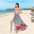 thumbnail image 6 of FORMRS Womens Long Sarong Beach Wrap Semi-Sheer Bikini Skirt Bathing Swimsuit Cover Up, Red Boat, 6 of 7
