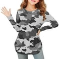 thumbnail image 2 of Gray Boy Girl Going Out Tee Shirts for Children Boy Girl Fall Summer Long Sleeve Crewneck Graphic Slim Tunic Camo with Slit Camouflage Tops Shirt Kid 2025 Clothes Fashion 3 Years, 2 of 6