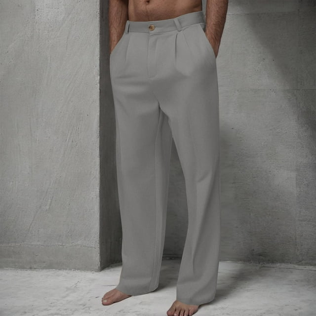 Pantalones largos para hombre, lisos, informales, con múltiples bolsillos y botones, para exteriores, rectos, para fitness, cargo, poliéster