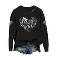 thumbnail image 5 of SOMOWI Chandail de la Saint-Valentin pour Femmes à Imprimé, Manches Longues, Col Rond, Chandail Décontracté, Vêtement, Noir, Hauts d'Automne Décontractés 2TG, 5 of 5