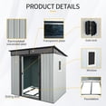 thumbnail image 5 of Jopath 5ft x 6ft Outdoor Storage Shed with Window and Metal Foundation, Heavy Duty Metal Shed Garden Tool Shed with Lockable Door for Backyard, Patio White+Black, 5 of 8