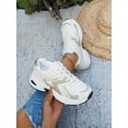 thumbnail image 5 of Women’s Outdoor Athletic Soft Leather Sneakers, Breathable Mesh Design for Running Sports, Height-Enhancing Thick Sole, Modern Casual Style, Perfect for Seasons, 5 of 5
