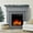 Grey, variant on KISSAIR Electric Fireplace Mantel Package Wooden Surround Firebox Electric Fireplace Heater with Logs, Adjustable Led Flame, Remote Control, 750W-1500W, White