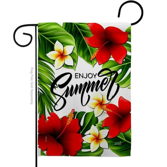 Angeleno Heritage G135616-BO Summer Hibiscus Summertime Fun & Sun 13 x 18.5 in. Double-Sided Decorative Vertical Garden Flags for House Decoration Banner Yard Gift