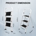 thumbnail image 5 of SZHLUX 3 Step Ladder, Foldable Steel Stool with Wide Anti-Slip Pedals, Convenient Handgrip, Portable Household Staircase (White) - Ideal for Home Use, 5 of 8