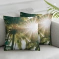 thumbnail image 3 of Acheng Palm Leaves with Lush Branches and Leaves Tropical Jungle Palm Leaves Short Plush Pillowcase Set of 2 White, 3 of 7