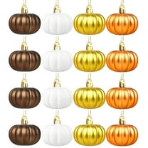 KUAZOU 16 Pcs Fall Pumpkin Hanging Ornament Thanksgiving Tree Decorations Mini Pumpkin Ball Decorations Farmhouse Fall Ornaments for Small Tree for Autumn Thanksgiving Halloween Christmas