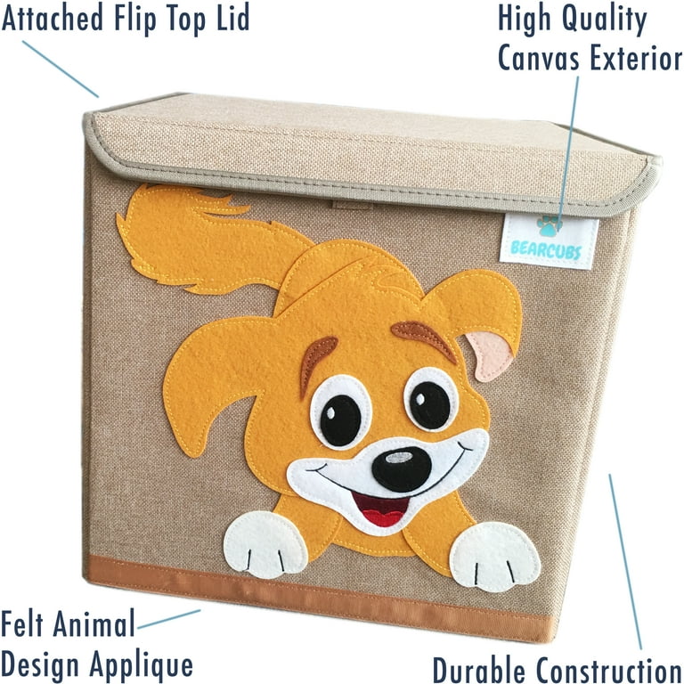 Folding Animal Toy Box with Lid Cute Puppy Toy Chest and Versatile Storage Organizer for Nursery and Home Walmart