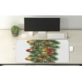 thumbnail image 2 of Christmas Computer Mouse Pad, Pine Tree Branch Detailed Ornaments Bells Berries and Cones Cheerful Holiday Noel, Rectangle Non-Slip Rubber Mousepad X-Large, 35" x 15", Multicolor, by Ambesonne, 2 of 2