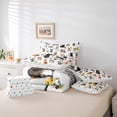 thumbnail image 6 of jejeloiu Watercolor Cat Floral 7pcs Bedding Comforter Set Kids,Wildflower Kitten Pattern Queen Bedding Sets,Reversible, 6 of 7