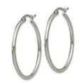 thumbnail image 3 of Stainless Steel 32.50 mm Diameter Hoop Earrings; for Adults and Teens; for Women and Men, 3 of 4