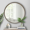 thumbnail image 3 of HBCY Creations 27.5" Large Round Mirror - Beautiful Brushed Bronze Wall Mirror - Handcrafted Oil Rubbed Circle Mirror - Metal Framed Decorative Mirrors for Wall, 3 of 13