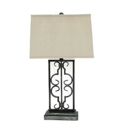 5.5 X 9.25 X 28.75 Gray Industrial With Stacked Metal Pedestal - Table Lamp 5.5 X 9.25 X 28.75 Gray Industrial With Stacked Metal Pedestal - Table Lamp