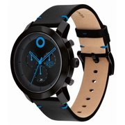 Movado 3601067 Trend Impulse Black Chronograph Dial Black Leather Band Mens Watch