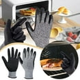 thumbnail image 2 of Extra Long Heat Resistant Oven Gloves - 10 Inch Protective Mitts for Baking, Grilling and Cooking, Thermal Insulation up to 480°F - Black, 2 of 6