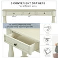 thumbnail image 5 of EUROCO 63" Console Table Sofa Table, Solid Wood Console Table with 3 Drawers and Bottom Shelf for for Entryway, Hallway, Living Room, Antique White, 5 of 9