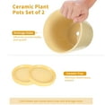 thumbnail image 5 of BUYMAX Plant Pots Indoor –6 inch Ceramic Flower Pot with Drainage Hole and Ceramic Tray - Gardening Home Desktop Office Windowsill Decoration, Set of 2(YELLOW), 5 of 6