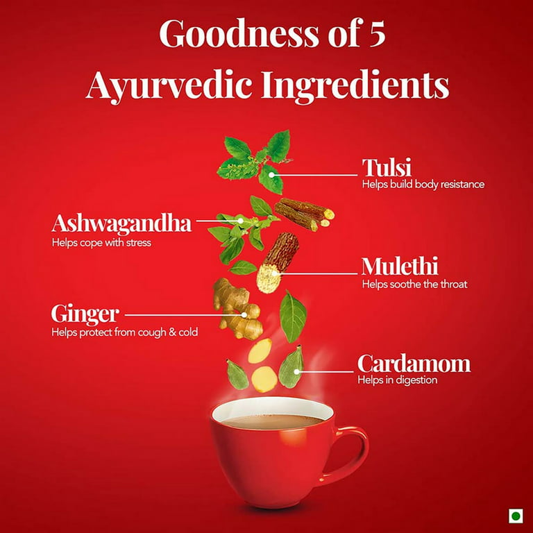 Tanke Hvis glemme RED LABEL Natural Care Tea, Chai Made With 5 Ayurvedic Herbs - 1 Kg -  Walmart.com
