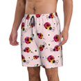 thumbnail image 2 of KLL Ladybugs And Flower Men's Casual Summer Beach Shorts Hawaiian Shorts with Pockets-XX-Large, 2 of 5
