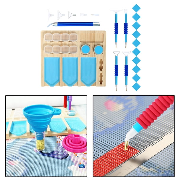 Herramientas de pintura de 5D bandejas de almacenamiento accesorios s de cajas de almacenamiento de rejillas y bolígrafos de Azul S Soledad Bandejas de pintura de diamantes