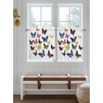 thumbnail image 7 of Half Window Curtains 24 Inches Long, Butterfly Print Window Treatment Curtain Drapes, Modern Colorful Animals Short Curtains Tiers for Kitchen Over Sink, 27.5"x24", 2 Panels, 7 of 7