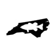 thumbnail image 1 of North Carolina Bass Sticker Decal Die Cut - Self Adhesive Vinyl - Weatherproof - Made in USA - Many Color and Sizes - state shaped largemouth fishing fish, 1 of 6
