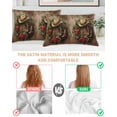 thumbnail image 4 of Hokiten Pillow Cases Queen Size Set of 2, Couch Pillow Covers, Western Christmas Satin Pillowcases with Zipper for Hair/Skin, Pillow Protector Cover, Vintage Xmas Botanical Wreath 20x30 Inches, 4 of 6