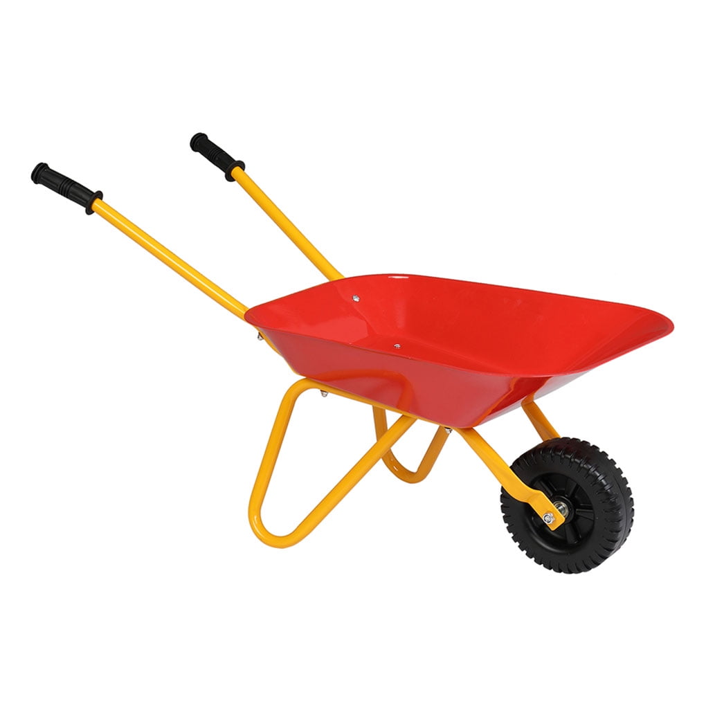 Kid Wheelbarrow Rubber Handle Children Tipping Wagon Smooth Wheels