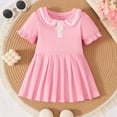 thumbnail image 2 of Larisalt Toddler Baby Girl Polo Dress Short Sleeve Button Dresses Kids Girls Summer Cute Clothes Size 12M-4T, 2 of 4