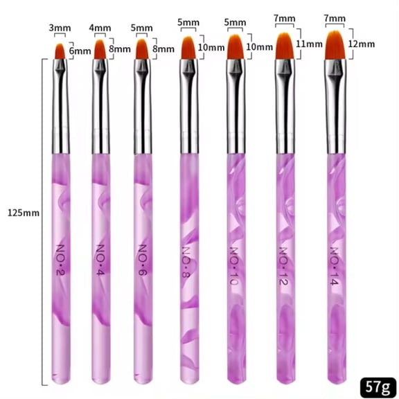 7 Piece Nail Art Brush Set, Nail Design Tools for Flower Painting, Gel Polish and Detail Work, TIKA