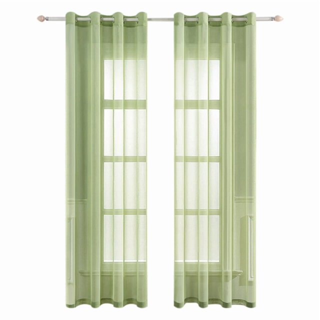 Coofit Sheer Curtain Solid Color All-match Translucent Window Gauze Window Panel