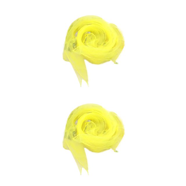 Qarigey Bufanda cuadrada Pañuelo de gasa Adornos para el cabello Accesorio sedoso Ropa para niños de jardín de infantes para Amarillo brillante 60*60cm 2piezas