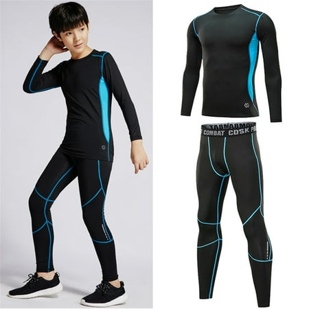 

MLFU Boys Thermal Underwear Long Johns Set Warm Base Layer Top for Kids 2-Piece Set