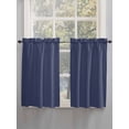 thumbnail image 3 of Tier Curtains 45 Inches Long, Pure Dark Blue Window Treatment Curtain Drapes, Simple Solid Color Window Half Privacy Curtains for Bedroom Bathroom, 42"x45", 2 Panels, 3 of 7