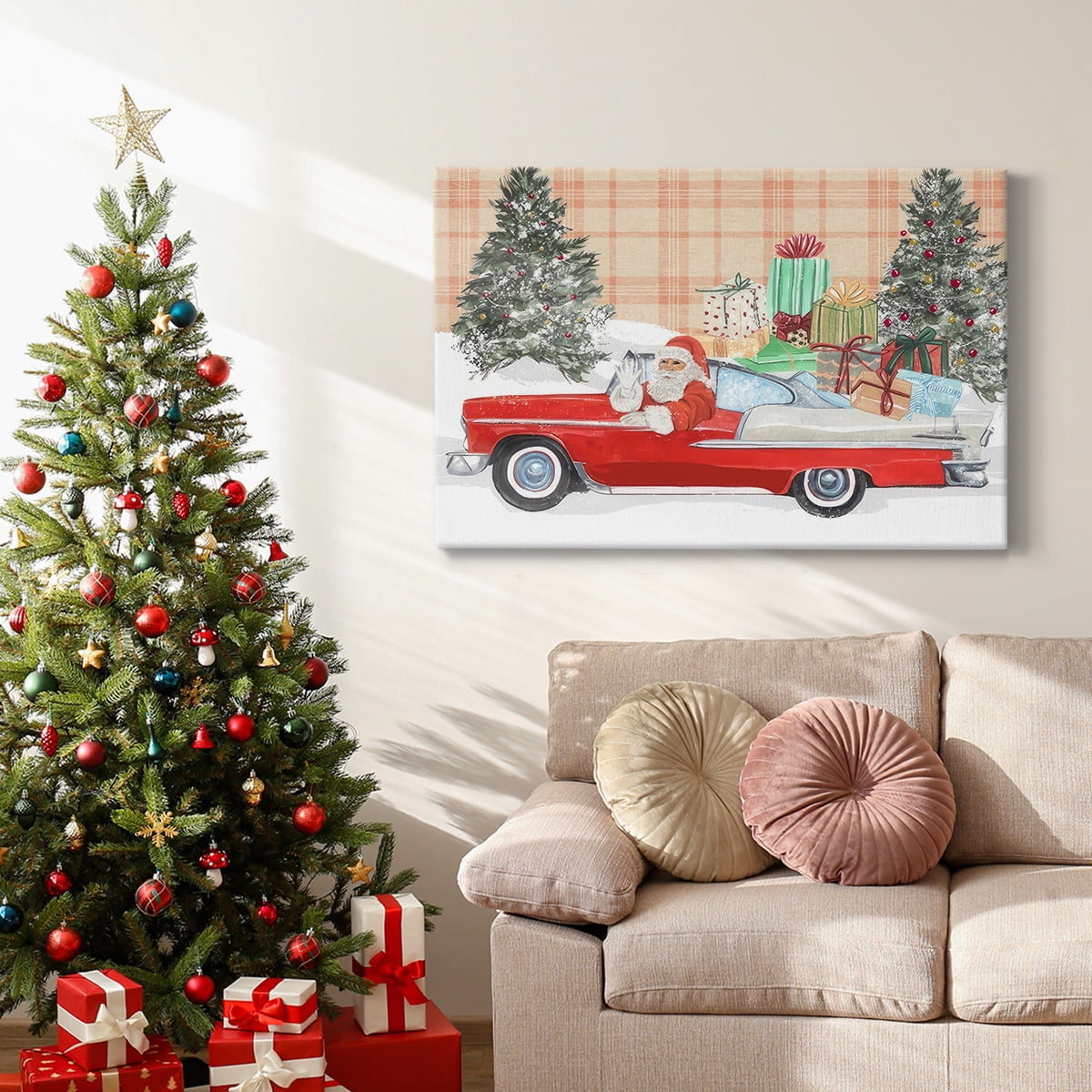 Santa on Wheels Collection A- Gallery Wrapped Canvas